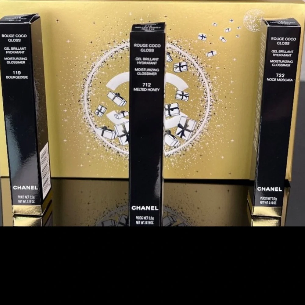 Chanel Always Brilliant Rouge Coco Lip Gloss Trio Set 722 712 119 Glossimer NEW!